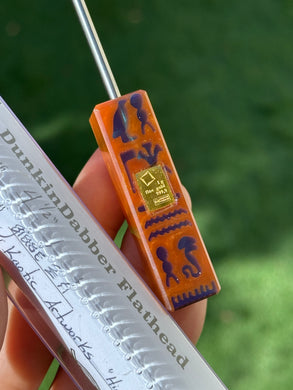 Kaotic Artworks “Hieroglyphic” Flathead w/ .999 Fine Gold Bar
