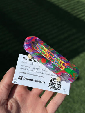 Pourcasso Uv Reactive Sheathed Tech Deck Flathead w/ Dancing Bear Blotter