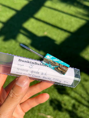 Dank Blanks Tiffany Blue w/ Fordite Qtip Size Flathead